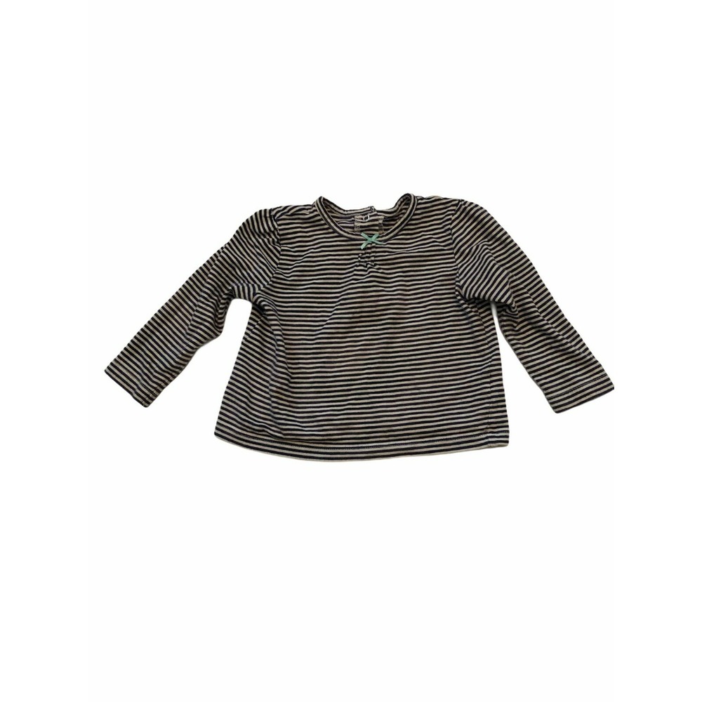 Little Me Long Sleeve Henley Top Kids 24M Blue‎ Striped Nautical Preppy